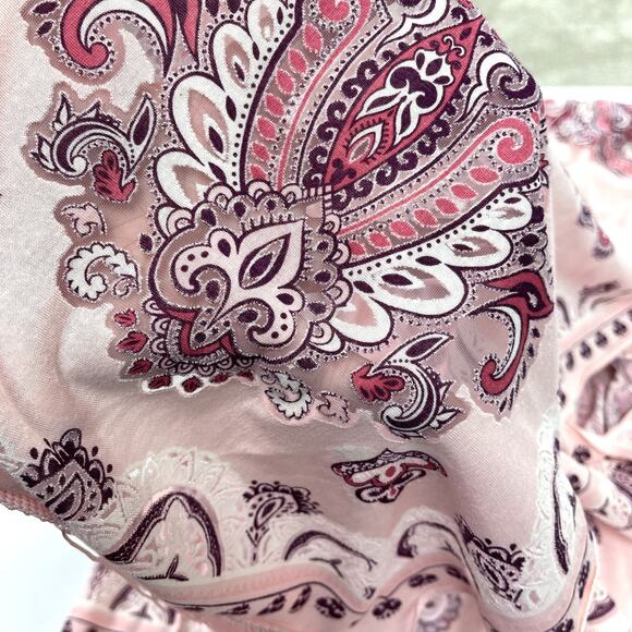 Burnout Bandana Print Kimono Coverup Pink Western Festival Rave Burnout Bohemian - Picture 8 of 8